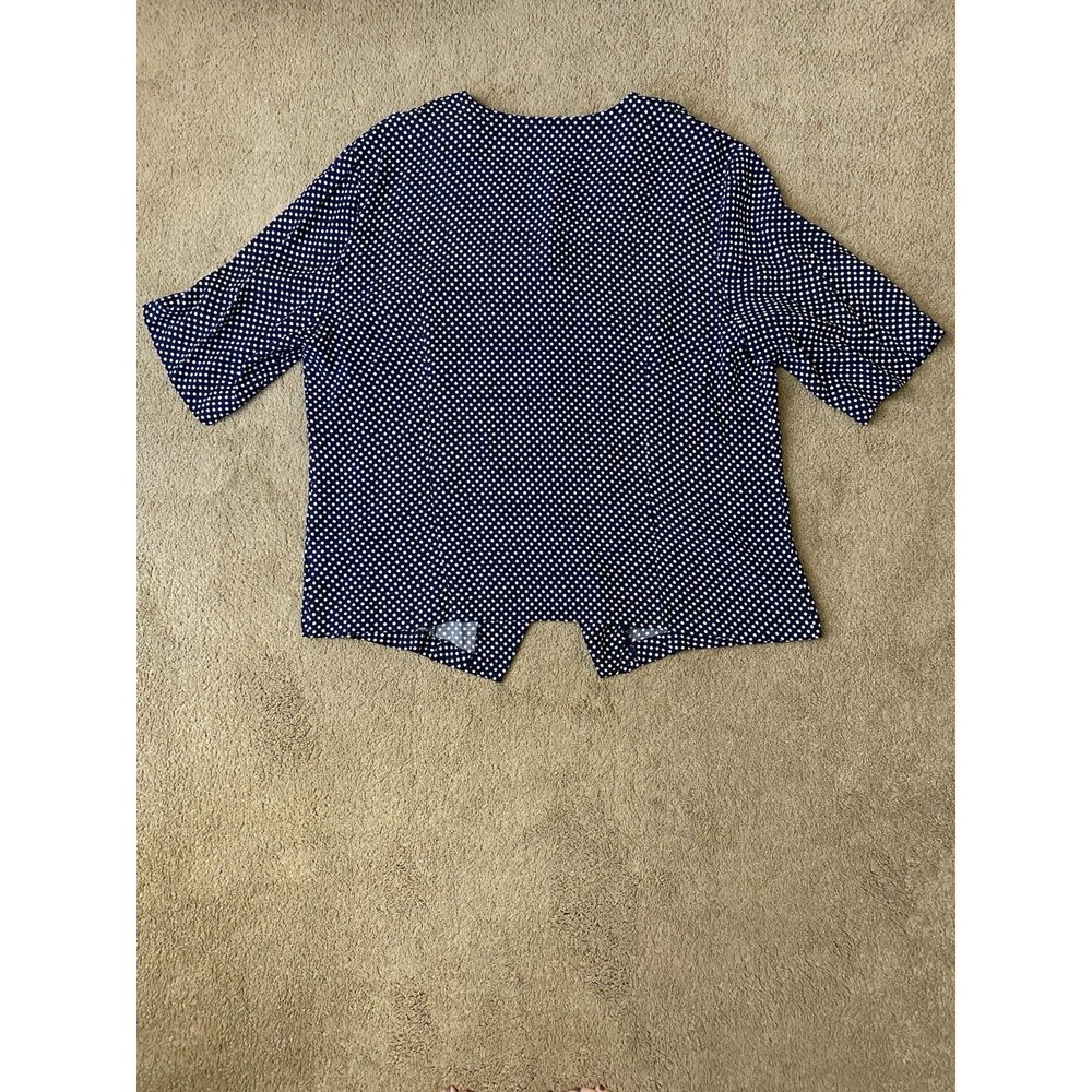 Vintage Lee David 80’s Skirt Suit Set Navy White Polka Dot Grandmacore Size 20W - Picture 11 of 16